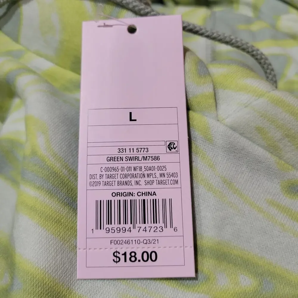 Wild Fable Cropped Hoodie, Green Swirl, Size L, NWT - Picture 6 of 7